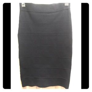 Black bandage pencil midi skirt